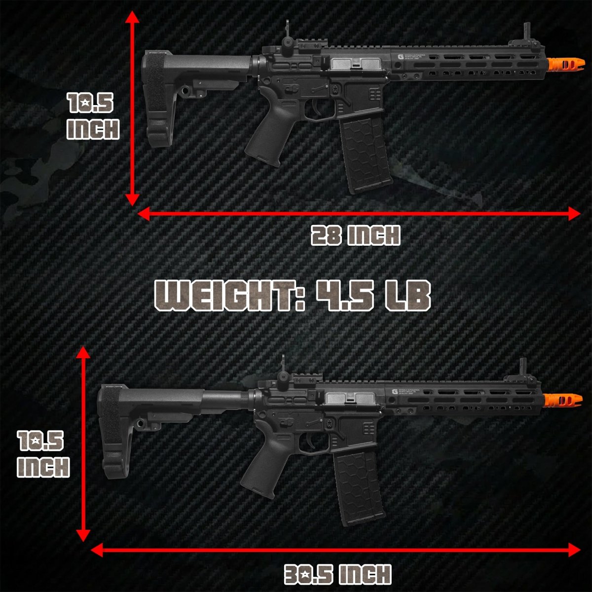 EMERBU Modified SLR Splatter Gel Ball Blaster Gun(Black) - EMERBUtoysEMERBUtoys