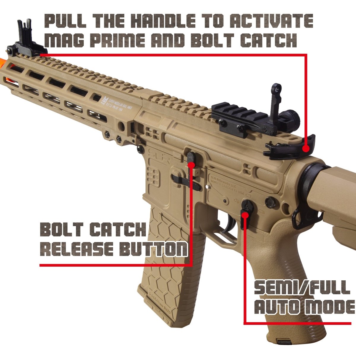 EMERBU Modified SLR Splatter Gel Ball Blaster Gun(Tan) - EMERBUtoysEMERBUtoys