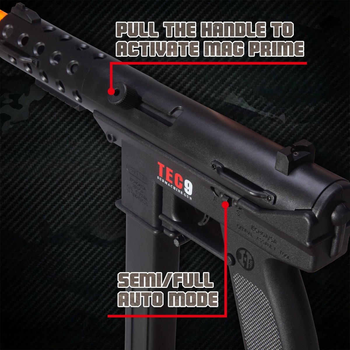 EMERBU Modified TEC9 Splatter Gel Ball Blaster Gun(Black) - EMERBUtoysEMERBUtoys