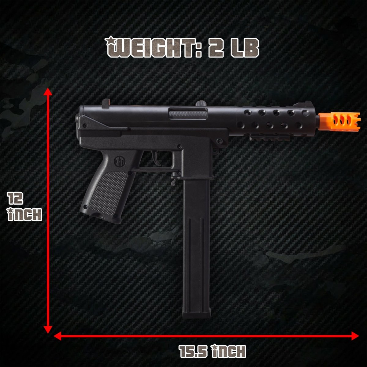 EMERBU Modified TEC9 Splatter Gel Ball Blaster Gun(Black) - EMERBUtoysEMERBUtoys