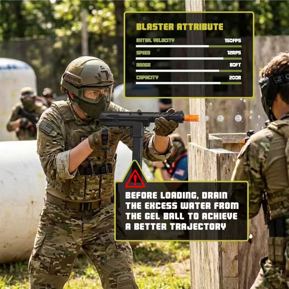 EMERBU Modified TEC9 Splatter Gel Ball Blaster Gun(Black) - EMERBUtoysEMERBUtoys