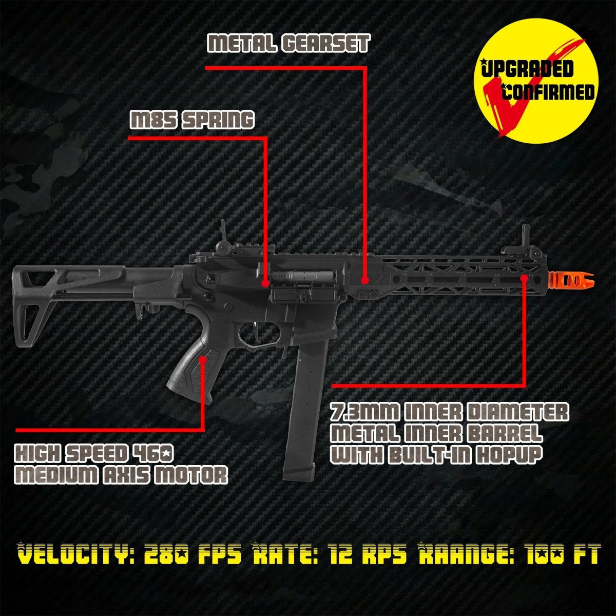 EMERBU Pro - Garde ARP9 Plus Splatter Gel Ball Blaster Gun(Black) - EMERBUtoysEMERBUtoys