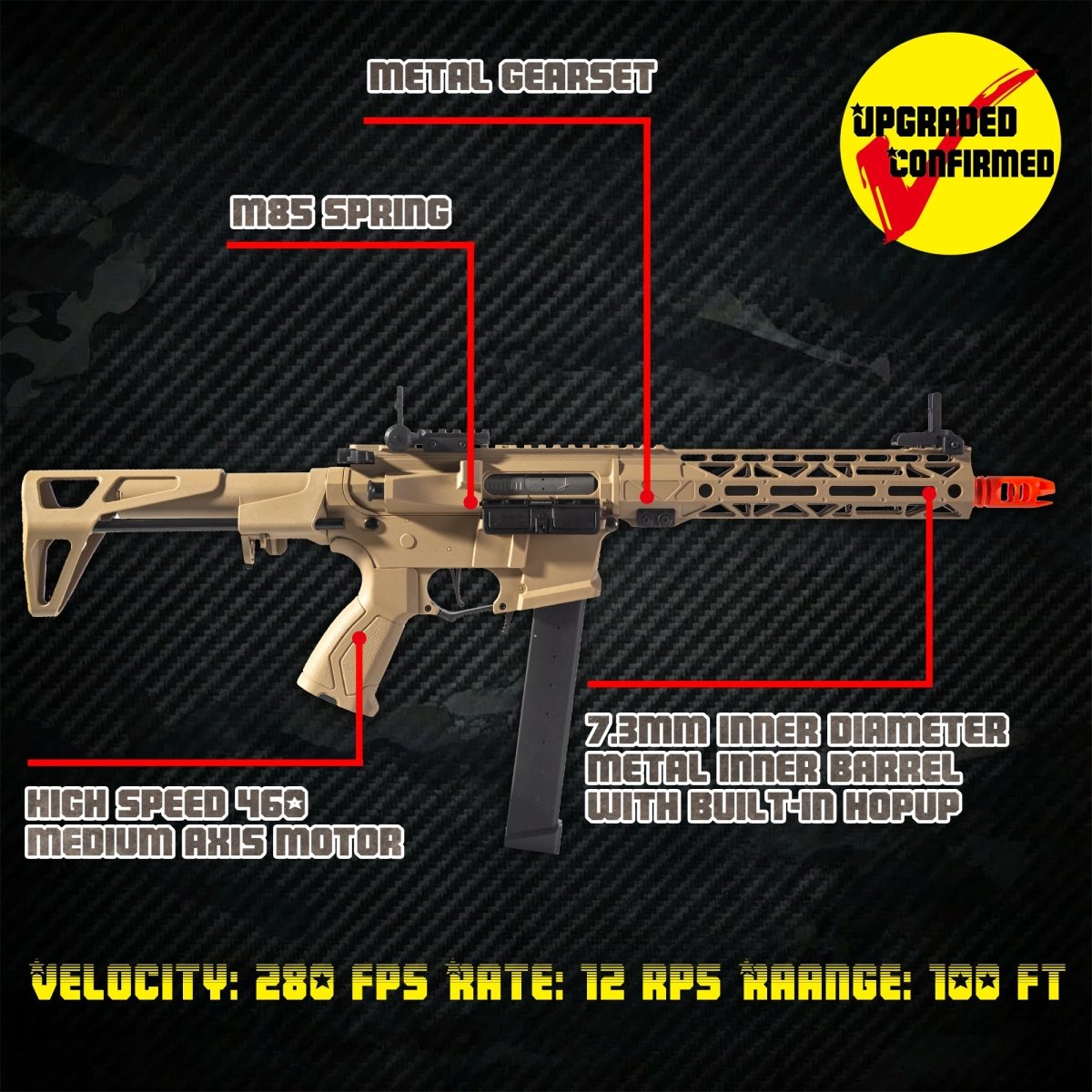EMERBU Pro - Garde ARP9 Plus Splatter Gel Ball Blaster Gun(Tan) - EMERBUtoysEMERBUtoys