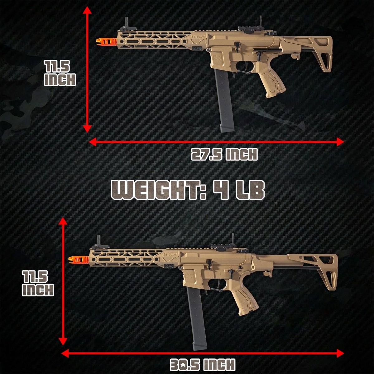 EMERBU Pro - Garde ARP9 Plus Splatter Gel Ball Blaster Gun(Tan) - EMERBUtoysEMERBUtoys