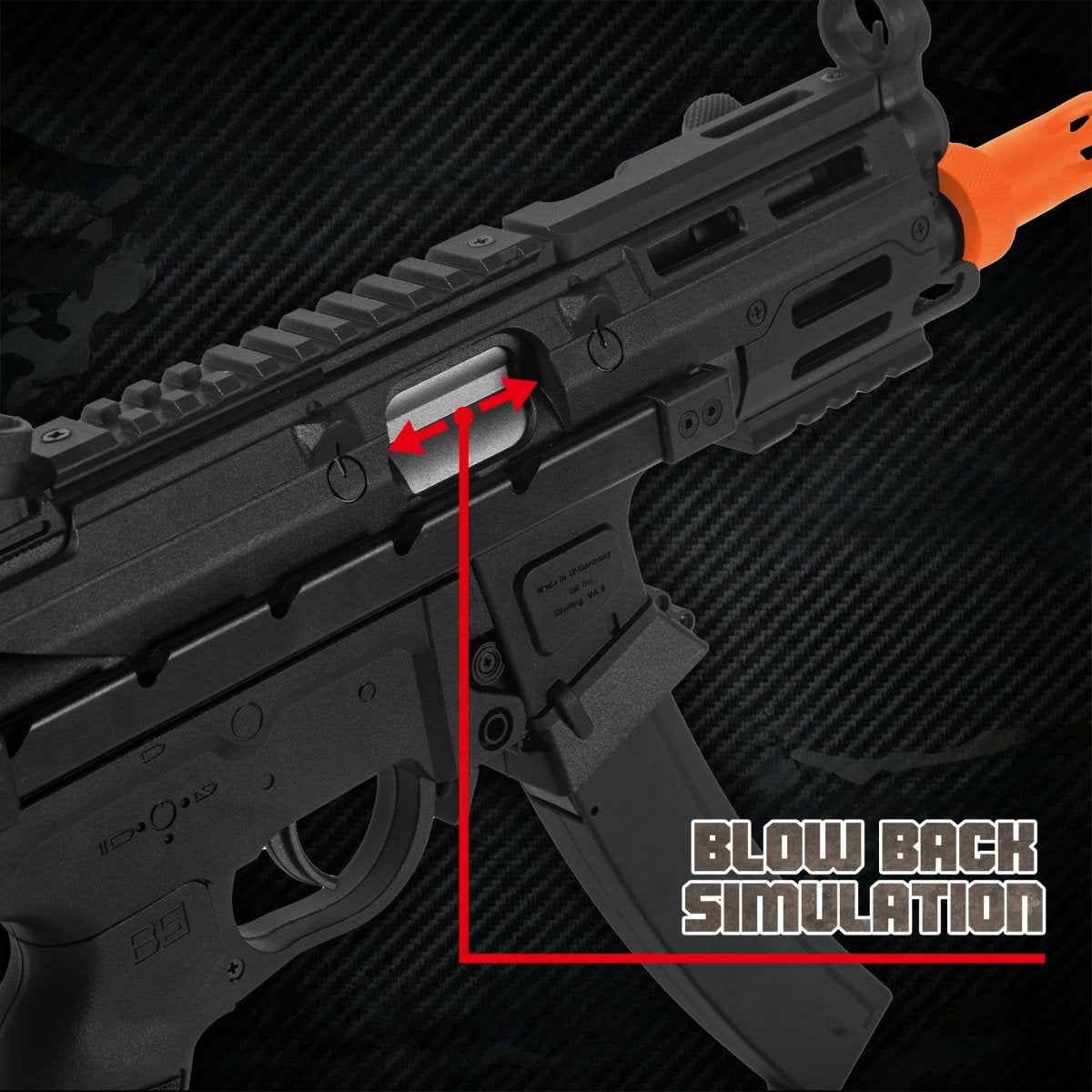 EMERBU Pro-Grade MP5UTG Splatter Gel Ball Blaster Gun(Black) - EMERBUtoysEMERBUtoys