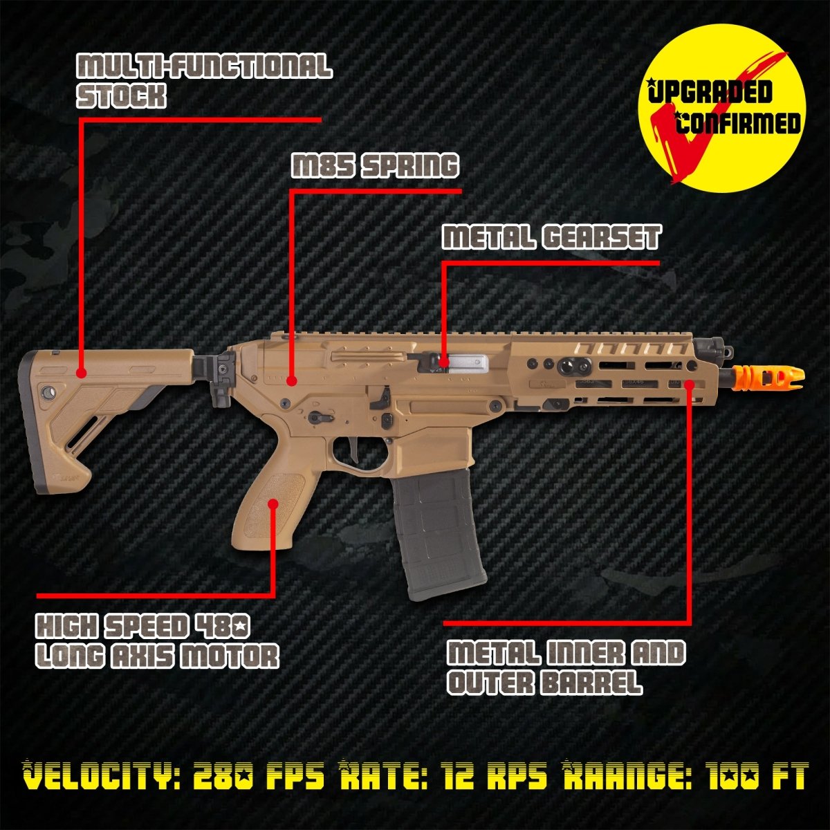 EMERBU Pro-Grade SIG563 Gel Blaster Gun(Tan) - EMERBUtoysEMERBUtoys