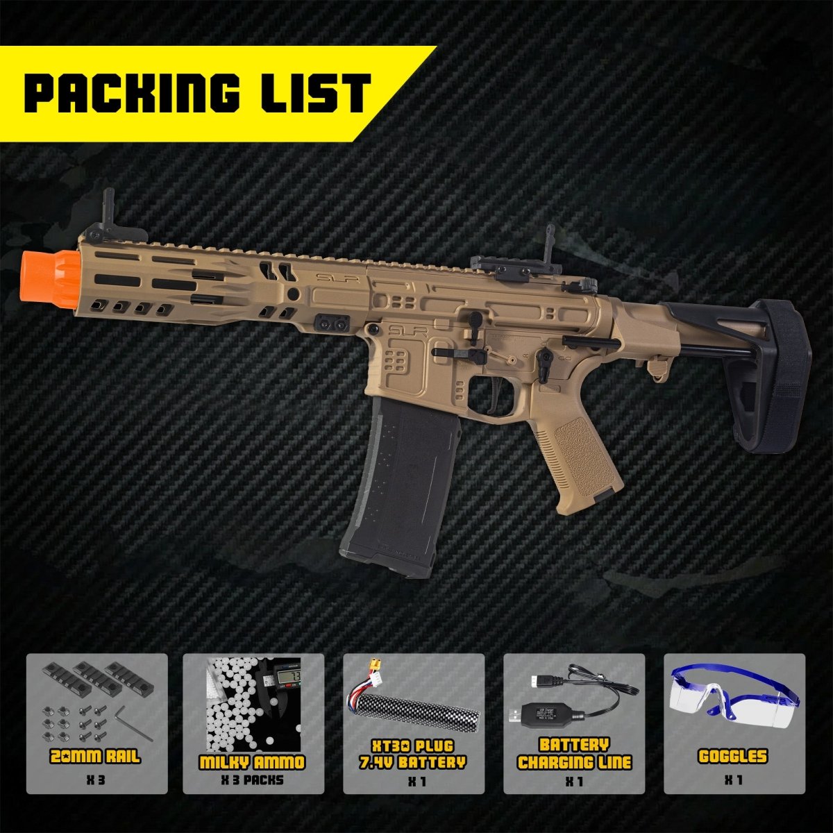 EMERBU Pro-Grade SLRV5 Gel Blaster Gun(Tan) - EMERBUtoysEMERBUtoys