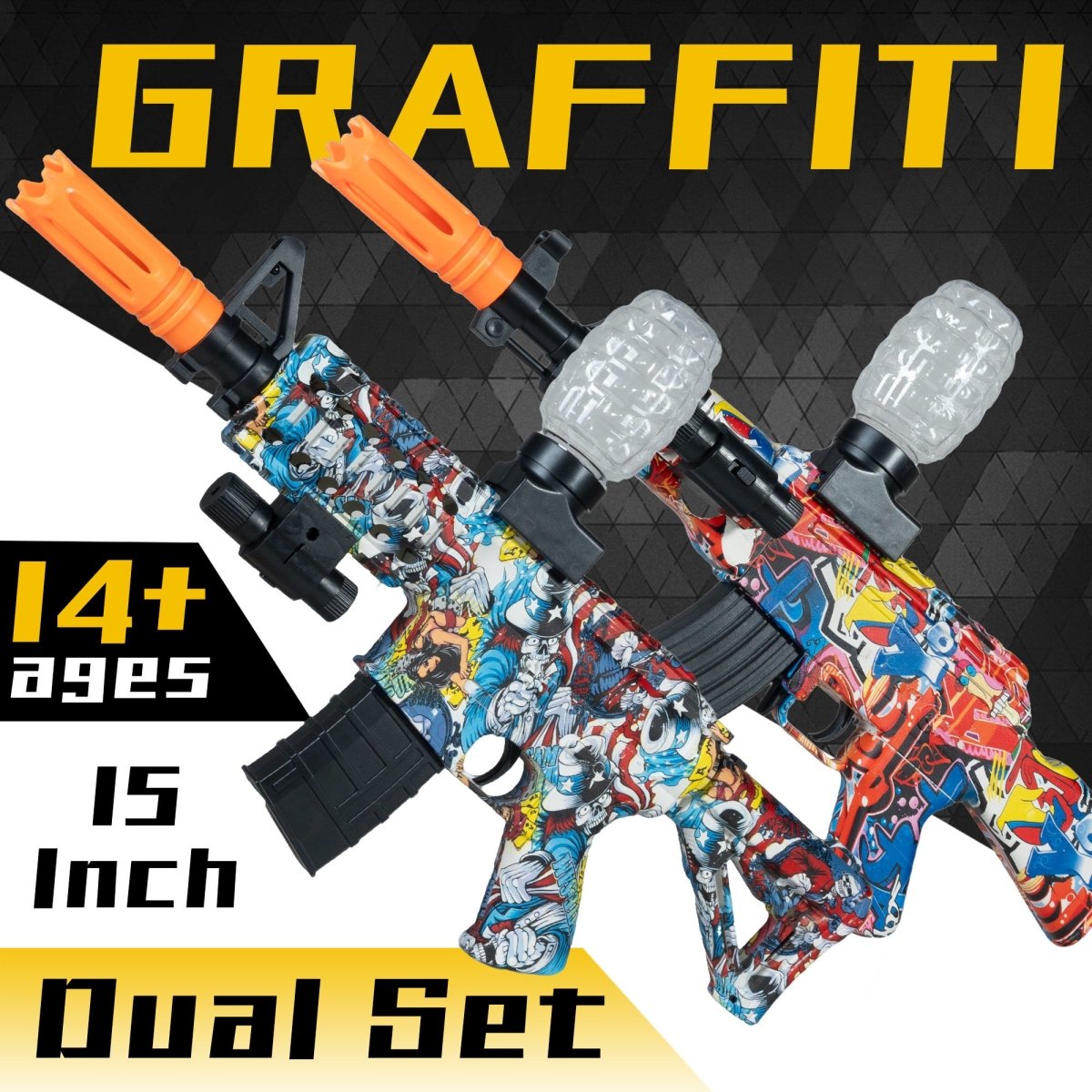 AROBEF 2 Pack Gel Blaster AK+M4(Colorful) - EMERBUtoysEMERBUtoys