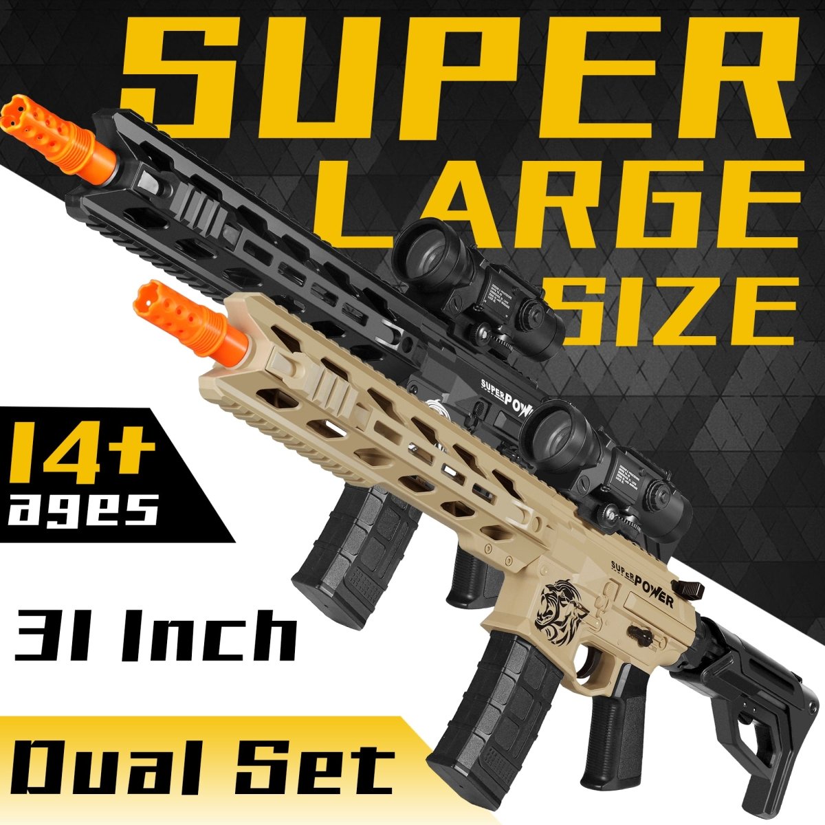 AROBEF 2 Pack Gel Blaster AR15(Black+Tan) - EMERBUtoysEMERBUtoys