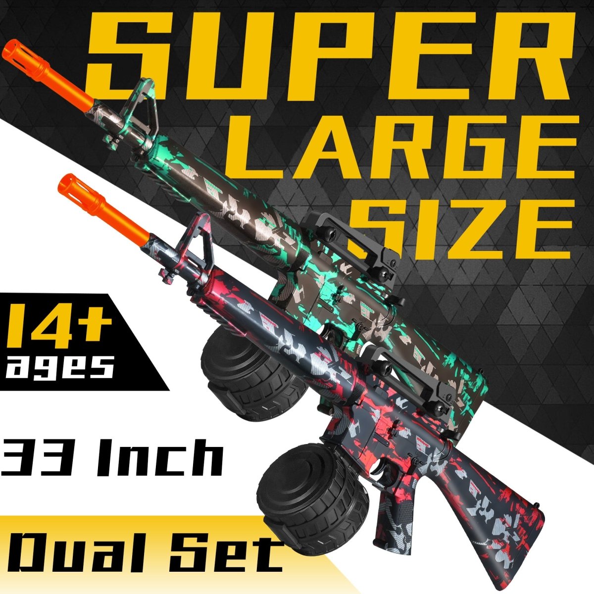 AROBEF 2 Pack Gel Blaster M16(Red+Green) - EMERBUtoysEMERBUtoys