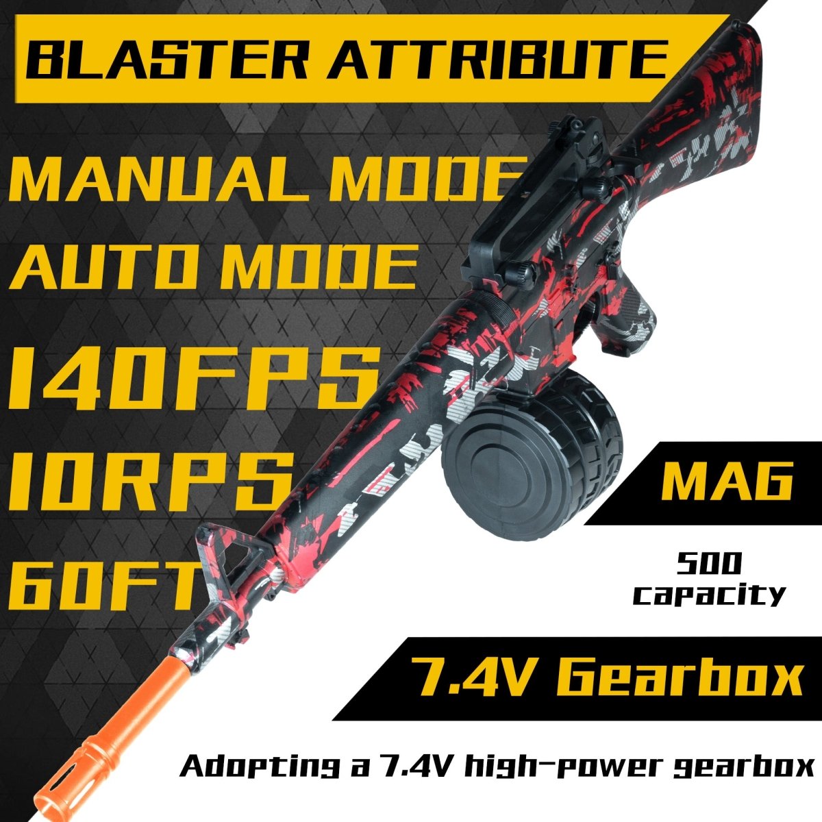 AROBEF 2 Pack Gel Blaster M16(Red+Green) - EMERBUtoysEMERBUtoys