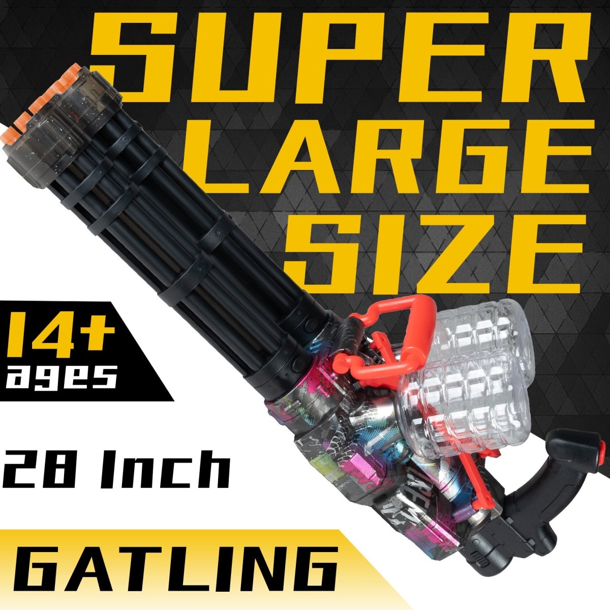 AROBEF Entry - Level Gel Blaster Gatling with Dual Barrel - EMERBUtoysEMERBUtoys