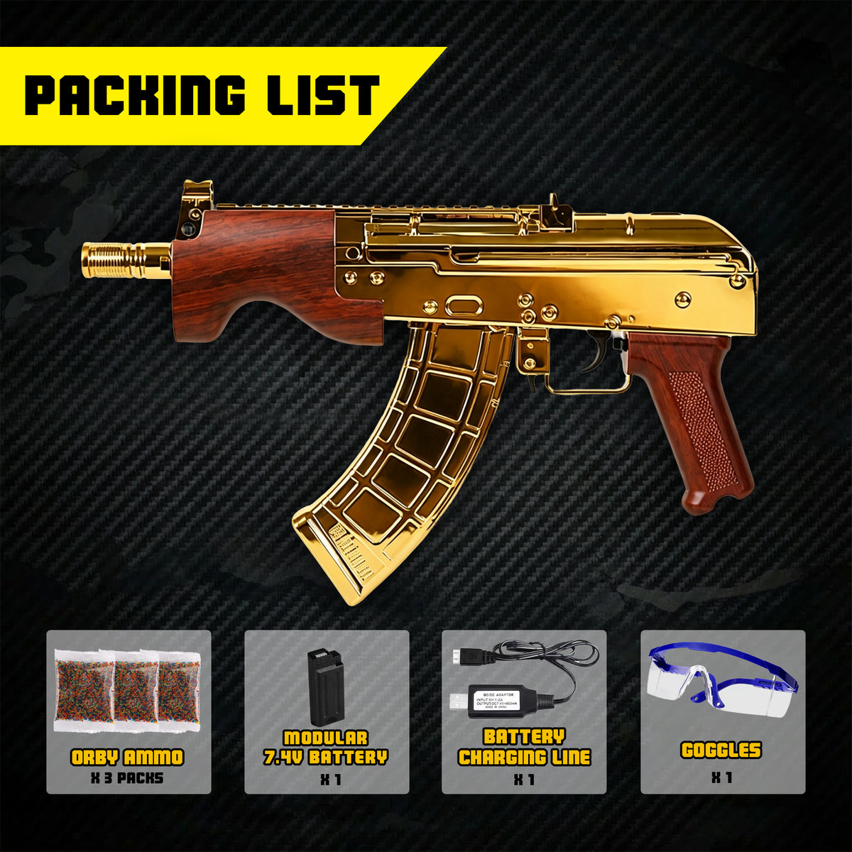EMERBU Pro-Garde Drako Splatter Gel Ball Blaster Gun(Gold)
