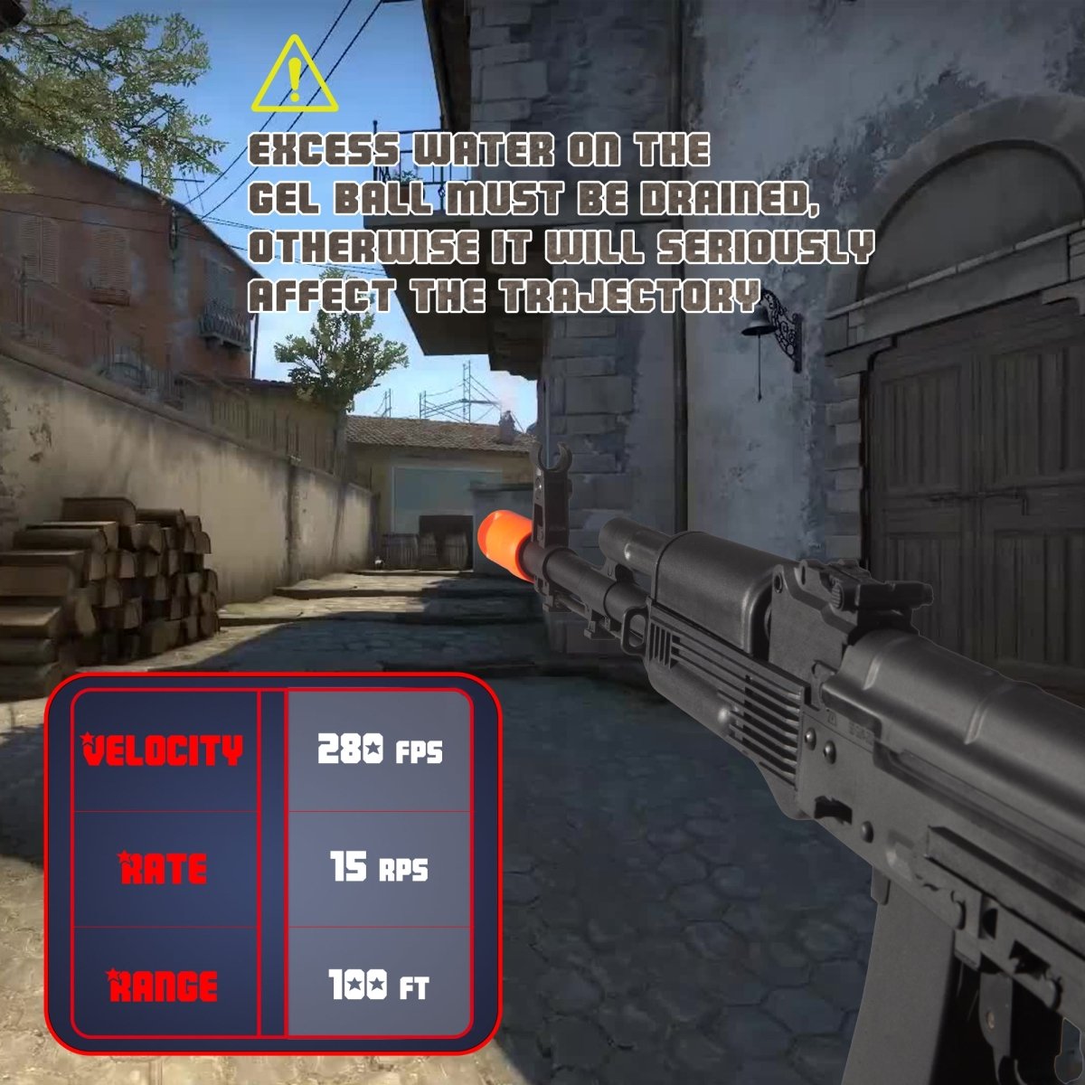 EMERBU Modified AK74M Splatter Gel Ball Blaster Gun - EMERBUtoysEMERBUtoys