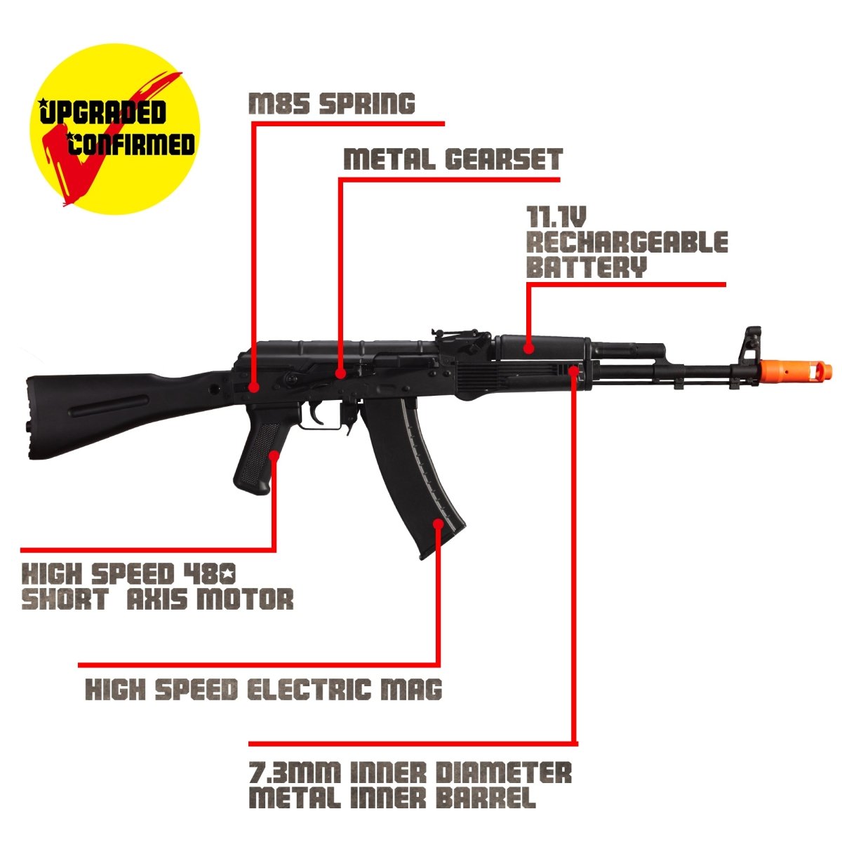 EMERBU Modified AK74M Splatter Gel Ball Blaster Gun - EMERBUtoysEMERBUtoys