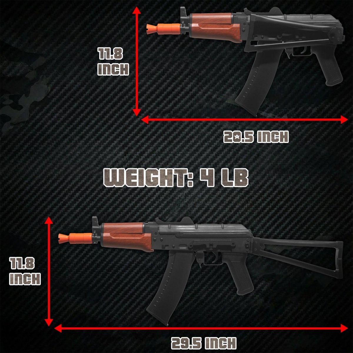 EMERBU Modified AKS74U Splatter Gel Ball Blaster Gun - EMERBUtoysEMERBUtoys