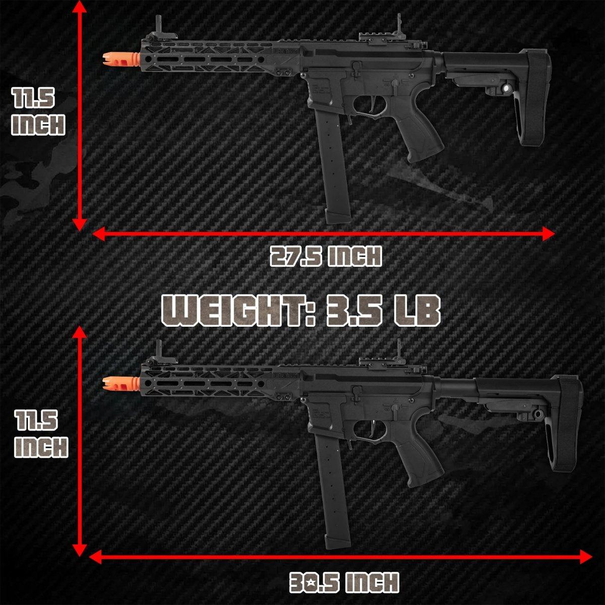 EMERBU Modified ARP9 Plus Splatter Gel Ball Blaster Gun(Black) - EMERBUtoysEMERBUtoys