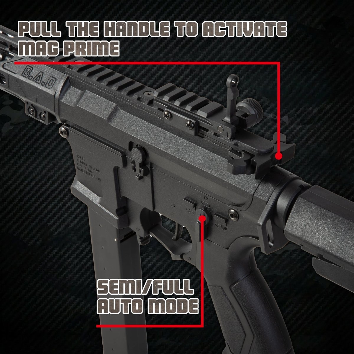 EMERBU Modified ARP9 Plus Splatter Gel Ball Blaster Gun(Black) - EMERBUtoysEMERBUtoys