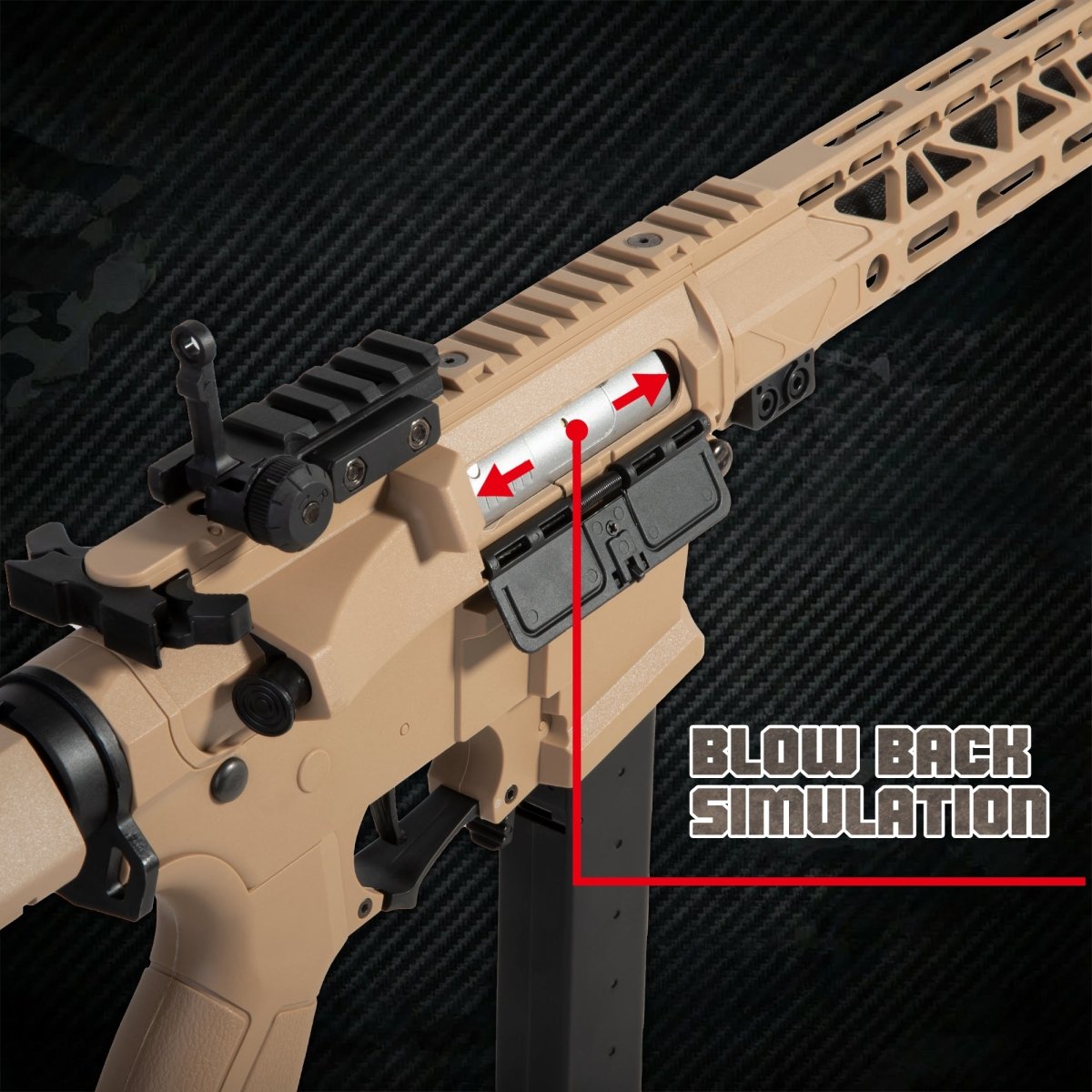 EMERBU Modified ARP9 Plus Splatter Gel Ball Blaster Gun(Tan) - EMERBUtoysEMERBUtoys