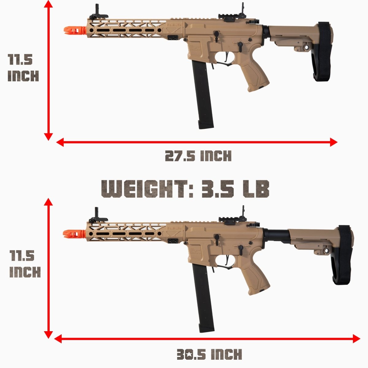 EMERBU Modified ARP9 Plus Splatter Gel Ball Blaster Gun(Tan) - EMERBUtoysEMERBUtoys
