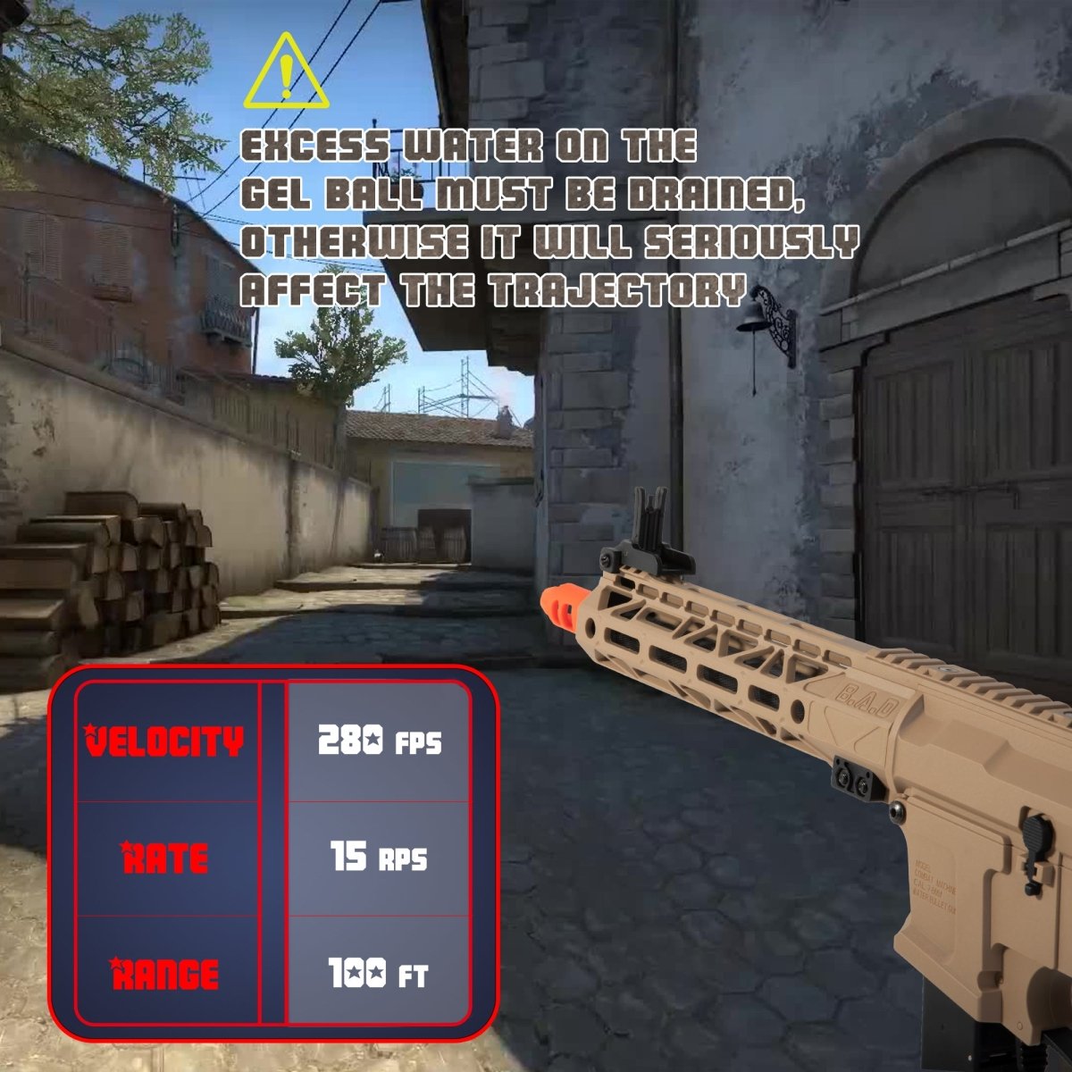 EMERBU Modified ARP9 Plus Splatter Gel Ball Blaster Gun(Tan) - EMERBUtoysEMERBUtoys