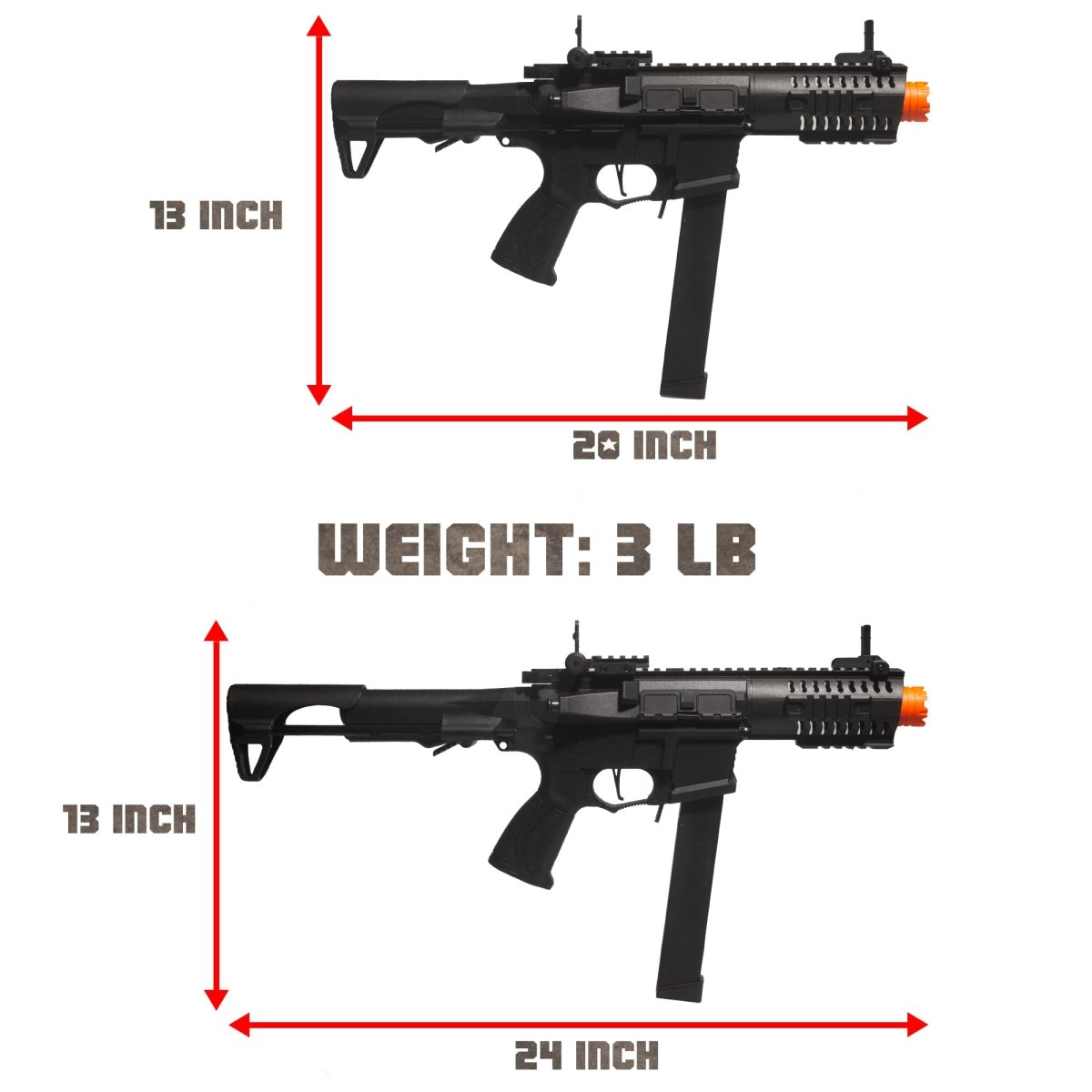 EMERBU Modified ARP9 Splatter Gel Ball Blaster Gun(Black) - EMERBUtoysEMERBUtoys