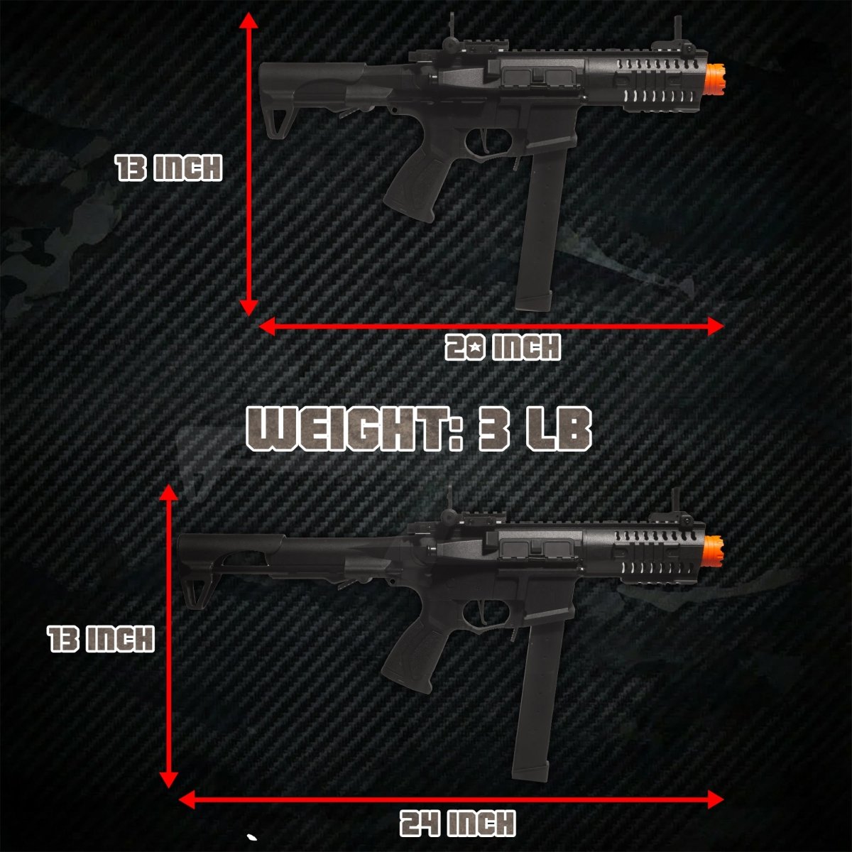 EMERBU Modified ARP9 Splatter Gel Ball Blaster Gun(Black) - EMERBUtoysEMERBUtoys