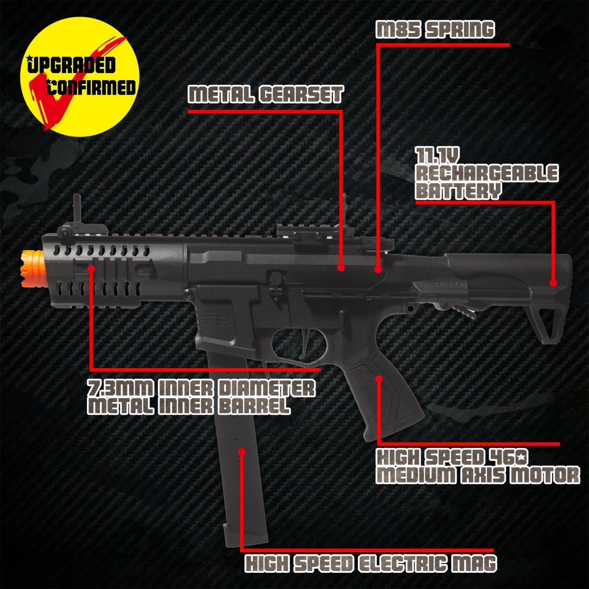 EMERBU Modified ARP9 Splatter Gel Ball Blaster Gun(Black) - EMERBUtoysEMERBUtoys
