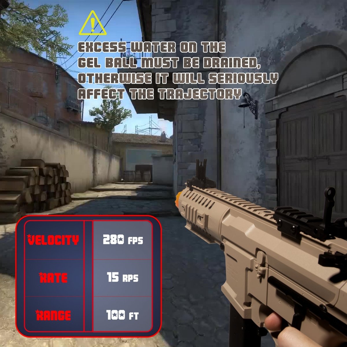 EMERBU Modified ARP9 Splatter Gel Ball Blaster Gun(Tan) - EMERBUtoysEMERBUtoys