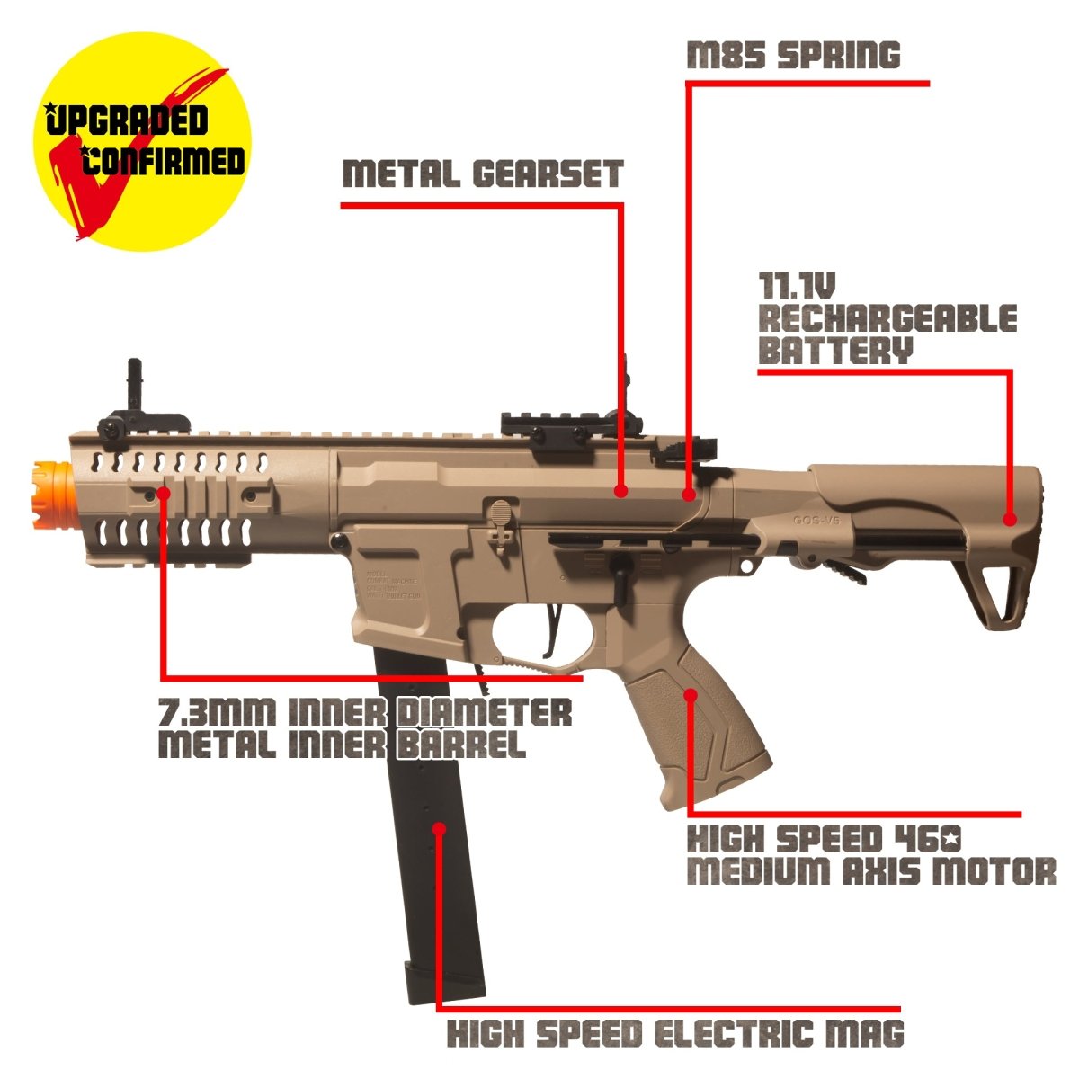 EMERBU Modified ARP9 Splatter Gel Ball Blaster Gun(Tan) - EMERBUtoysEMERBUtoys