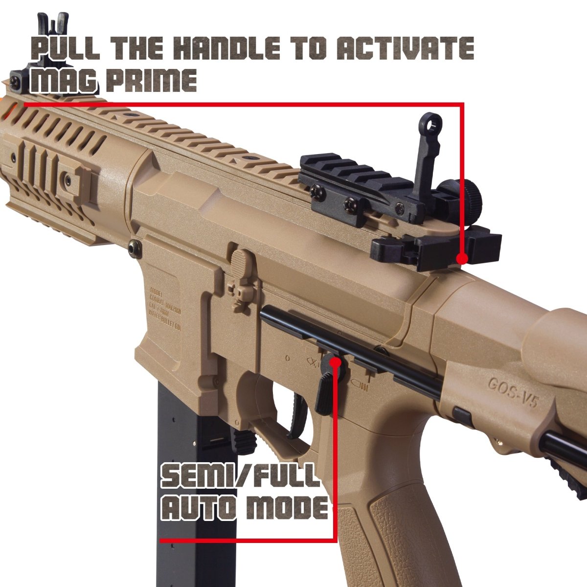 EMERBU Modified ARP9 Splatter Gel Ball Blaster Gun(Tan) - EMERBUtoysEMERBUtoys