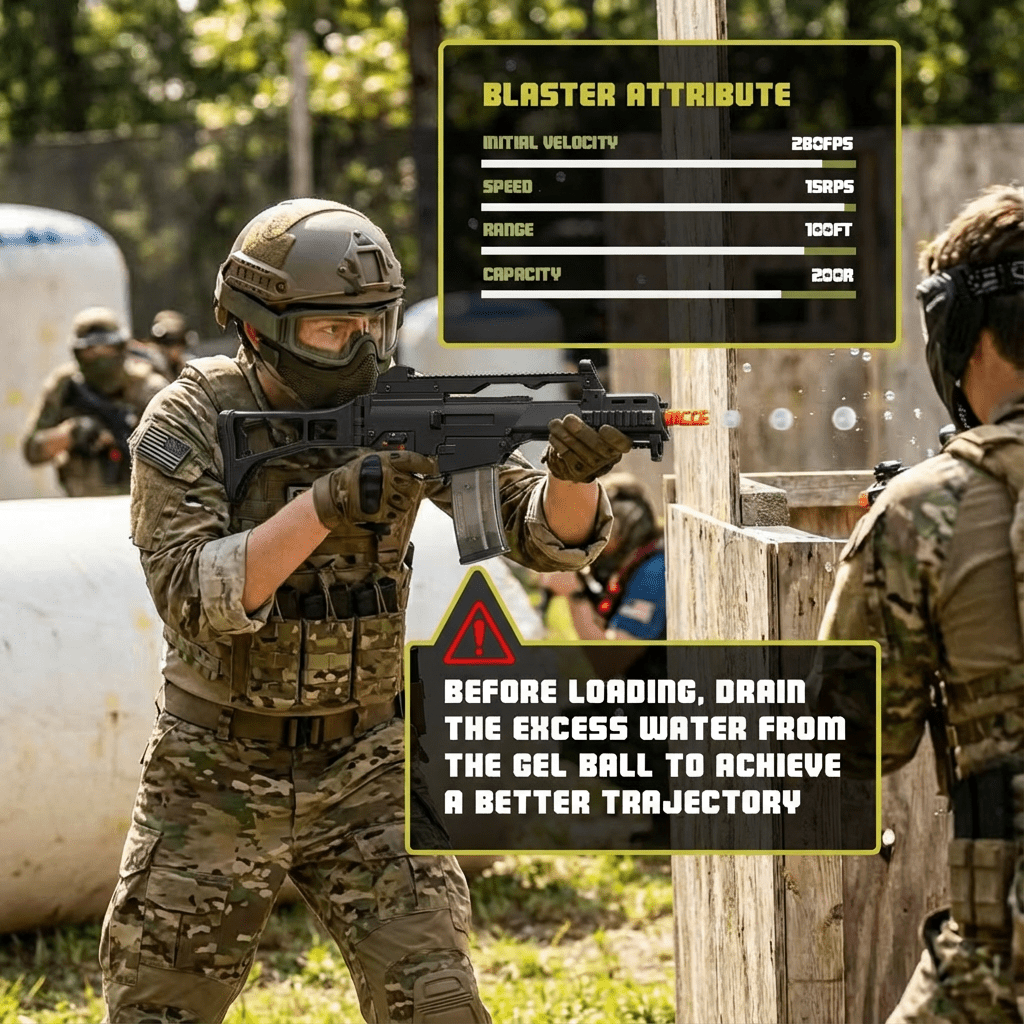 EMERBU Modified G36C Splatter Gel Ball Blaster Gun(Black) - EMERBUtoysEMERBUtoys