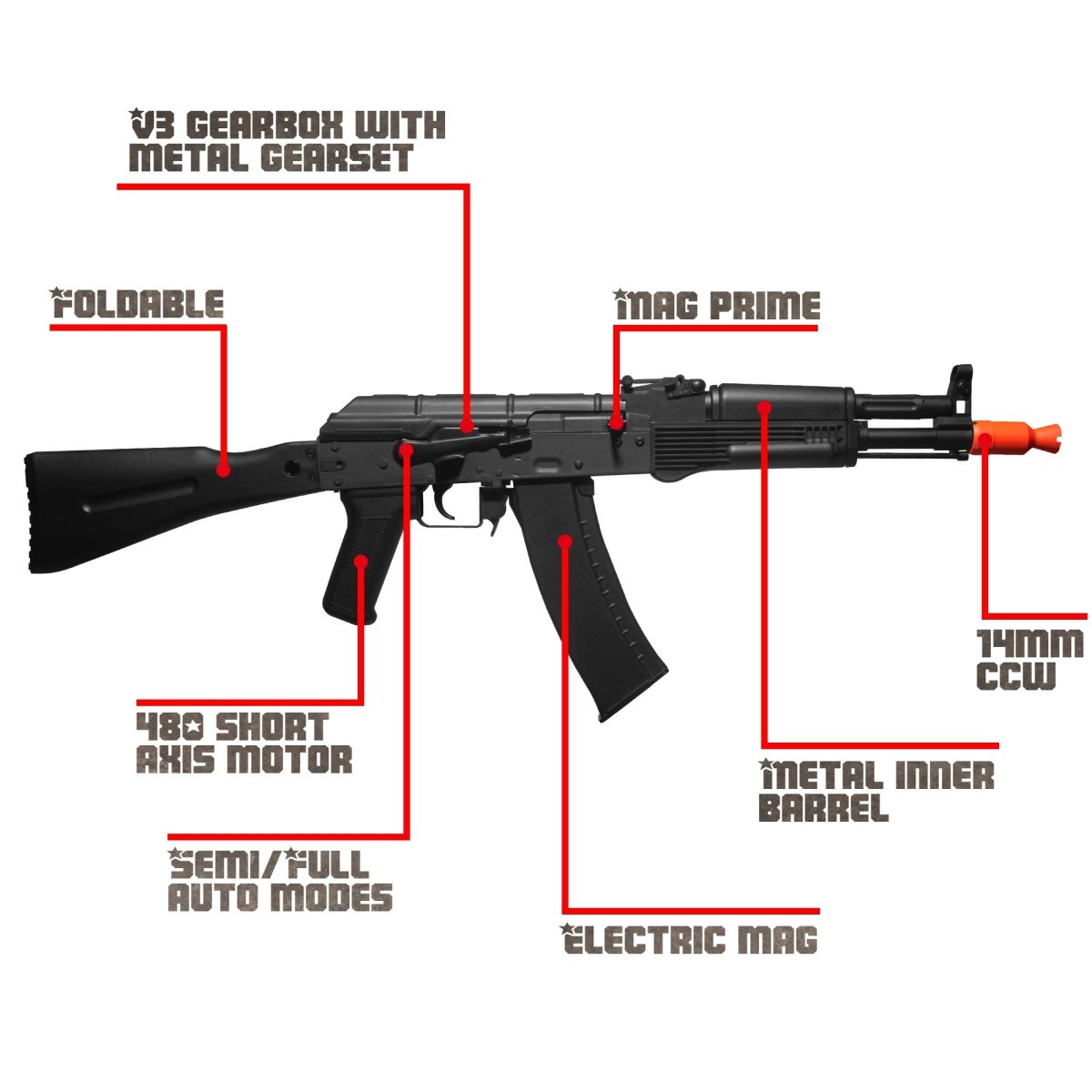 EMERBU Modified Gel Ball Blaster Gun AK105 - EMERBUtoysEMERBUtoys