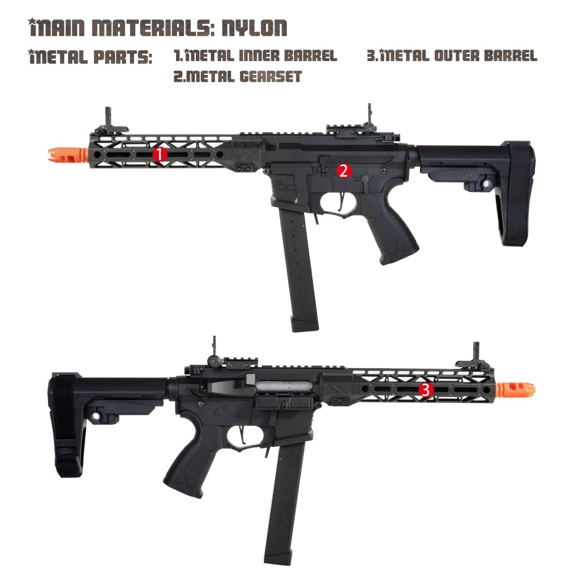 EMERBU Modified Gel Ball Blaster Gun ARP9 Extended(Black) - EMERBUtoysEMERBUtoys