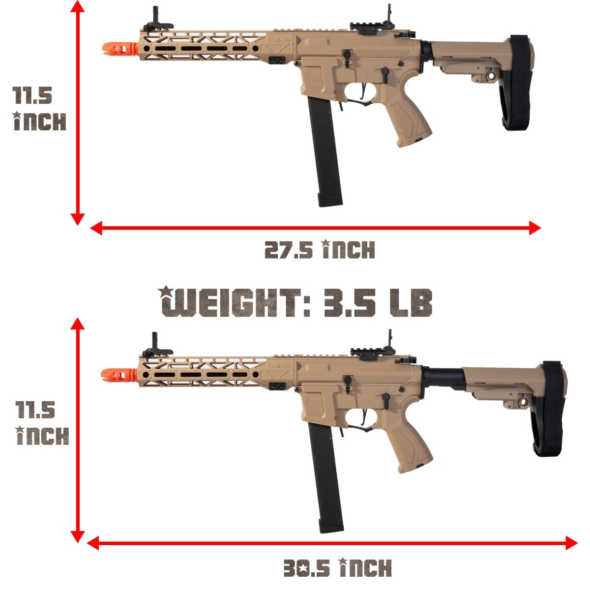 EMERBU Modified Gel Ball Blaster Gun ARP9 Extended(Tan) - EMERBUtoysEMERBUtoys