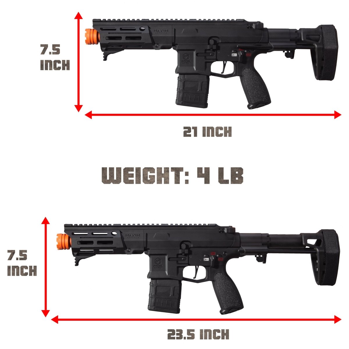 EMERBU Modified Gel Ball Blaster Gun PDX(Black) - EMERBUtoysEMERBUtoys
