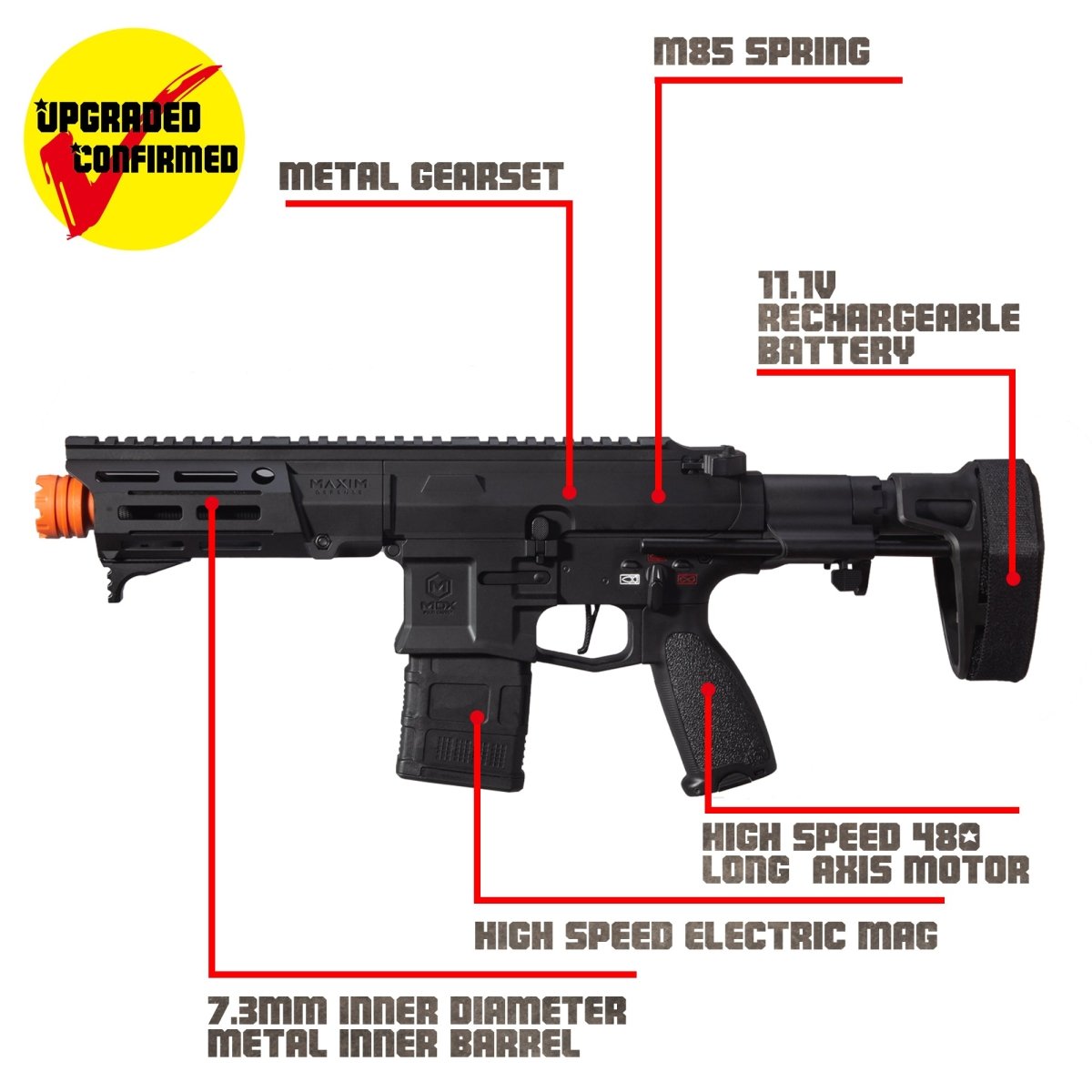 EMERBU Modified Gel Ball Blaster Gun PDX(Black) - EMERBUtoysEMERBUtoys