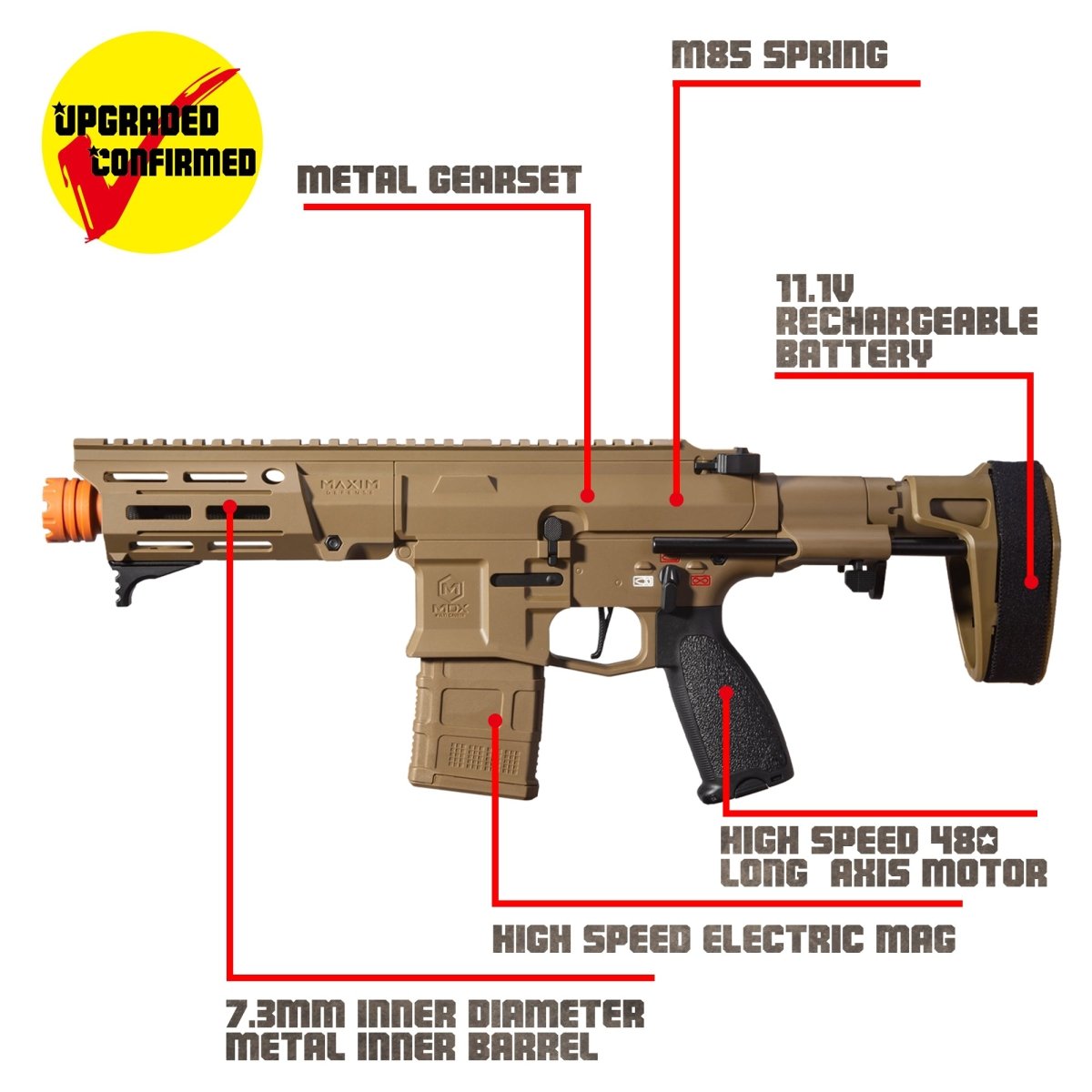 EMERBU Modified Gel Ball Blaster Gun PDX(Tan) - EMERBUtoysEMERBUtoys