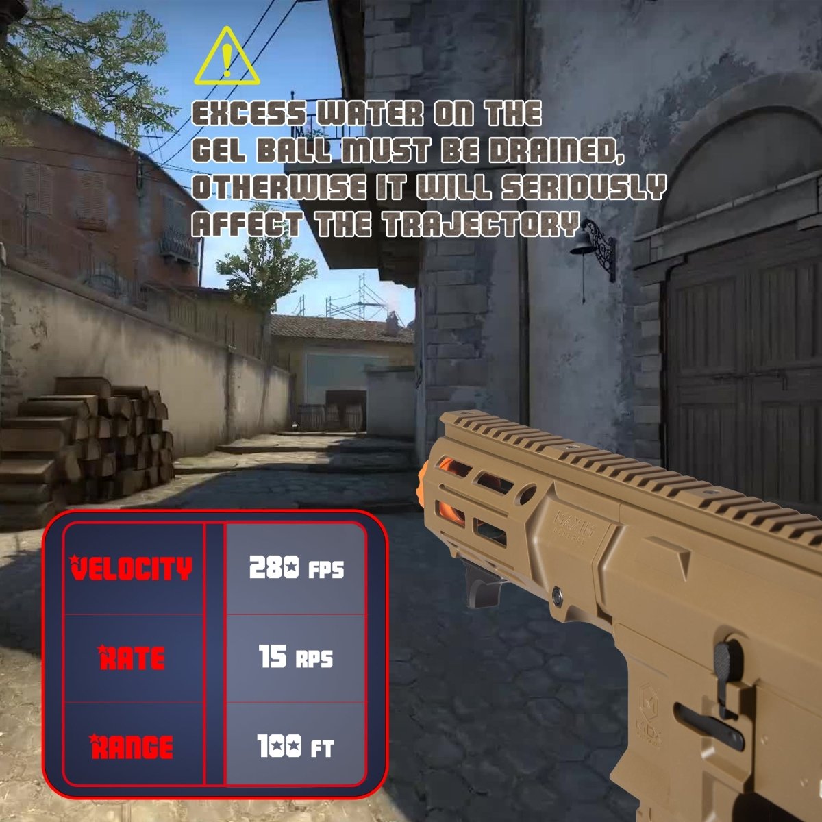 EMERBU Modified Gel Ball Blaster Gun PDX(Tan) - EMERBUtoysEMERBUtoys