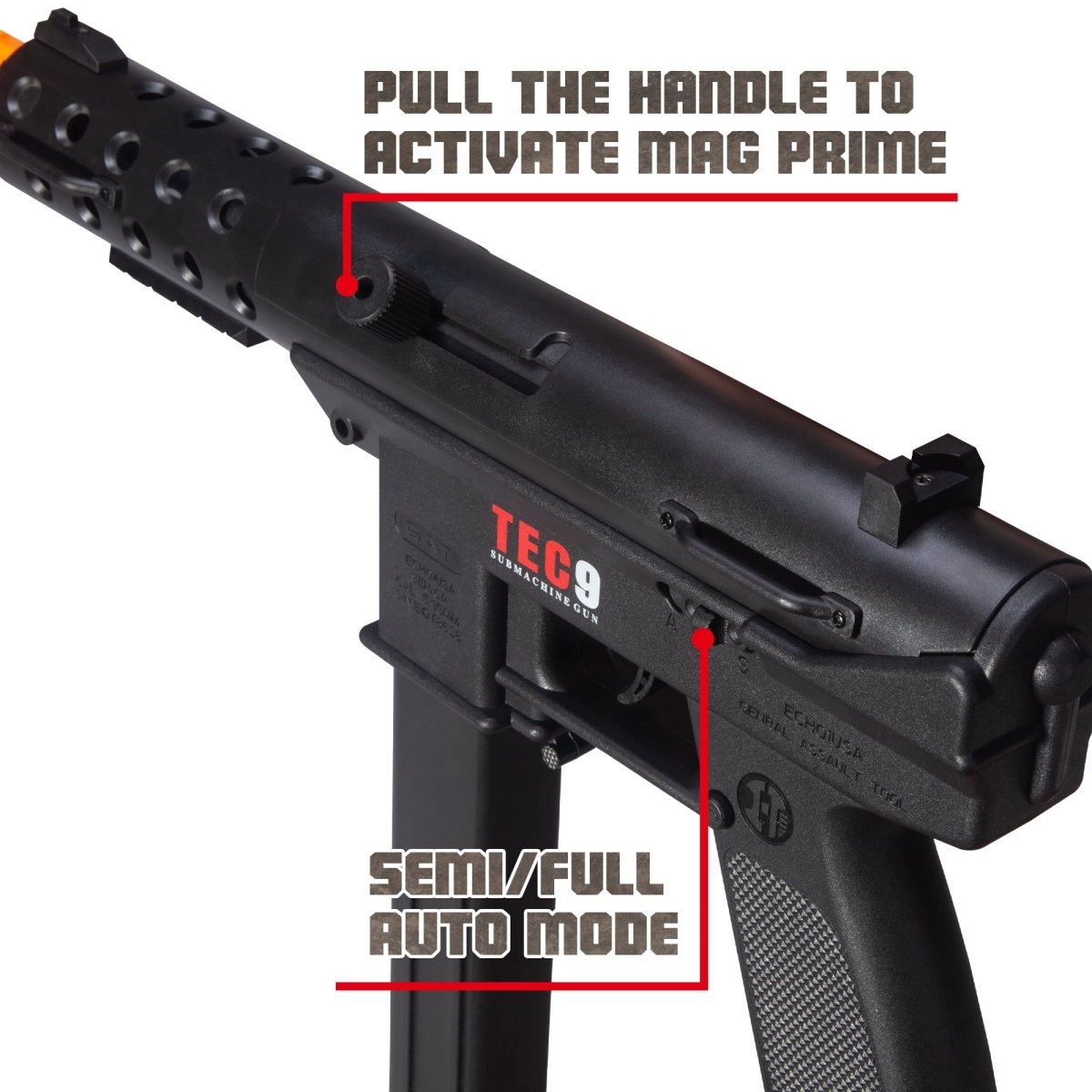 EMERBU Modified Gel Ball Blaster Gun TEC9(Black) - EMERBUtoysEMERBUtoys