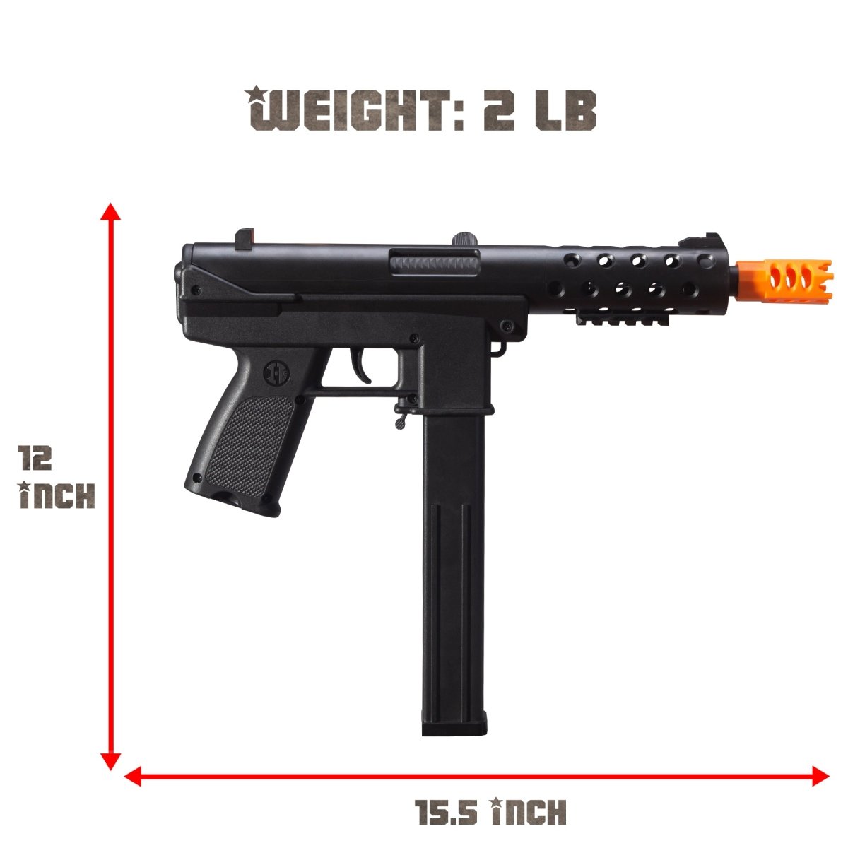 EMERBU Modified Gel Ball Blaster Gun TEC9(Black) - EMERBUtoysEMERBUtoys