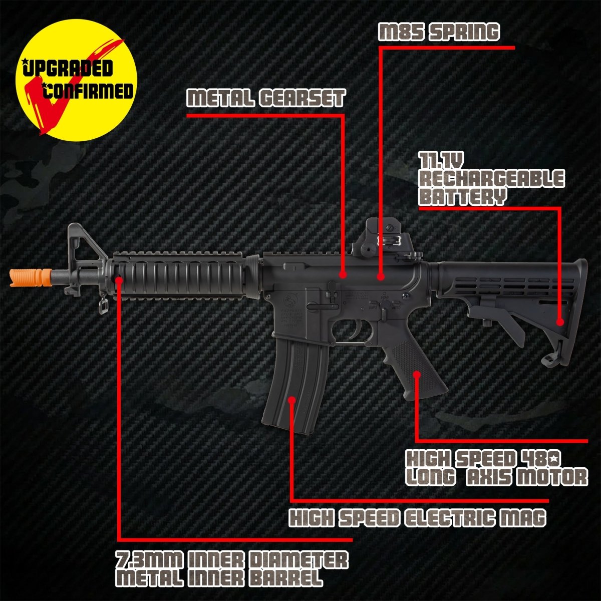 EMERBU Modified M4A1 CQB Splatter Gel Ball Blaster Gun(Black) - EMERBUtoysEMERBUtoys