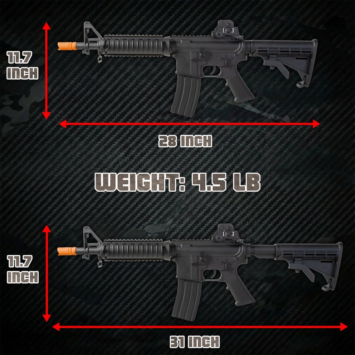 EMERBU Modified M4A1 CQB Splatter Gel Ball Blaster Gun(Black) - EMERBUtoysEMERBUtoys