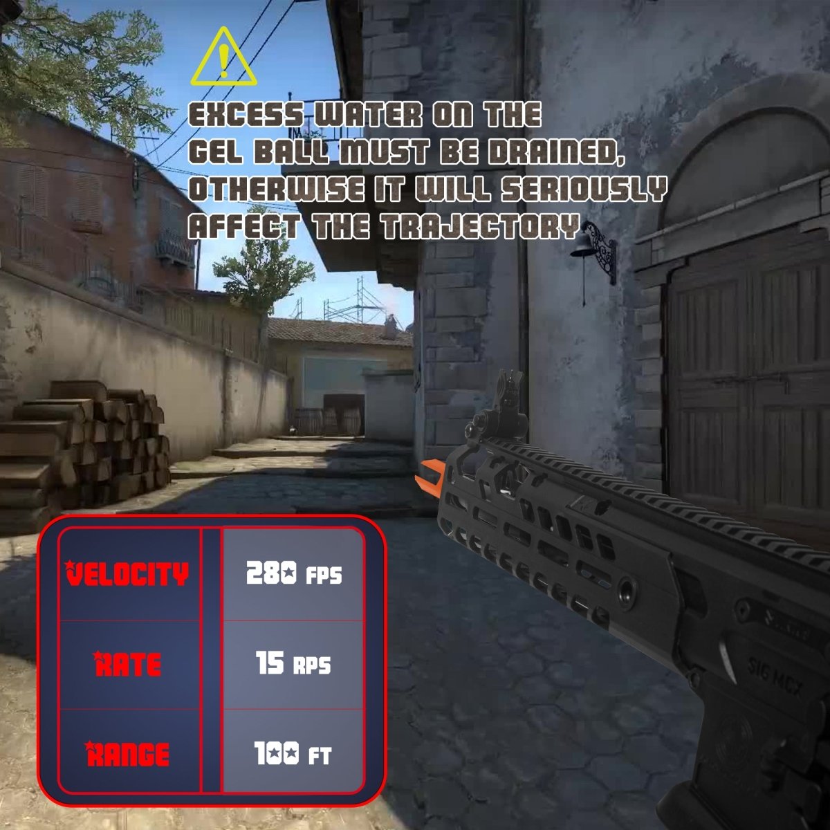 EMERBU Modified MCX Splatter Gel Ball Blaster Gun(Black) - EMERBUtoysEMERBUtoys