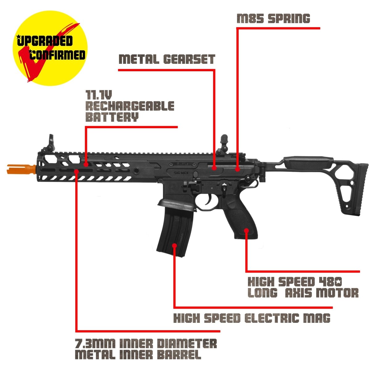 EMERBU Modified MCX Splatter Gel Ball Blaster Gun(Black) - EMERBUtoysEMERBUtoys