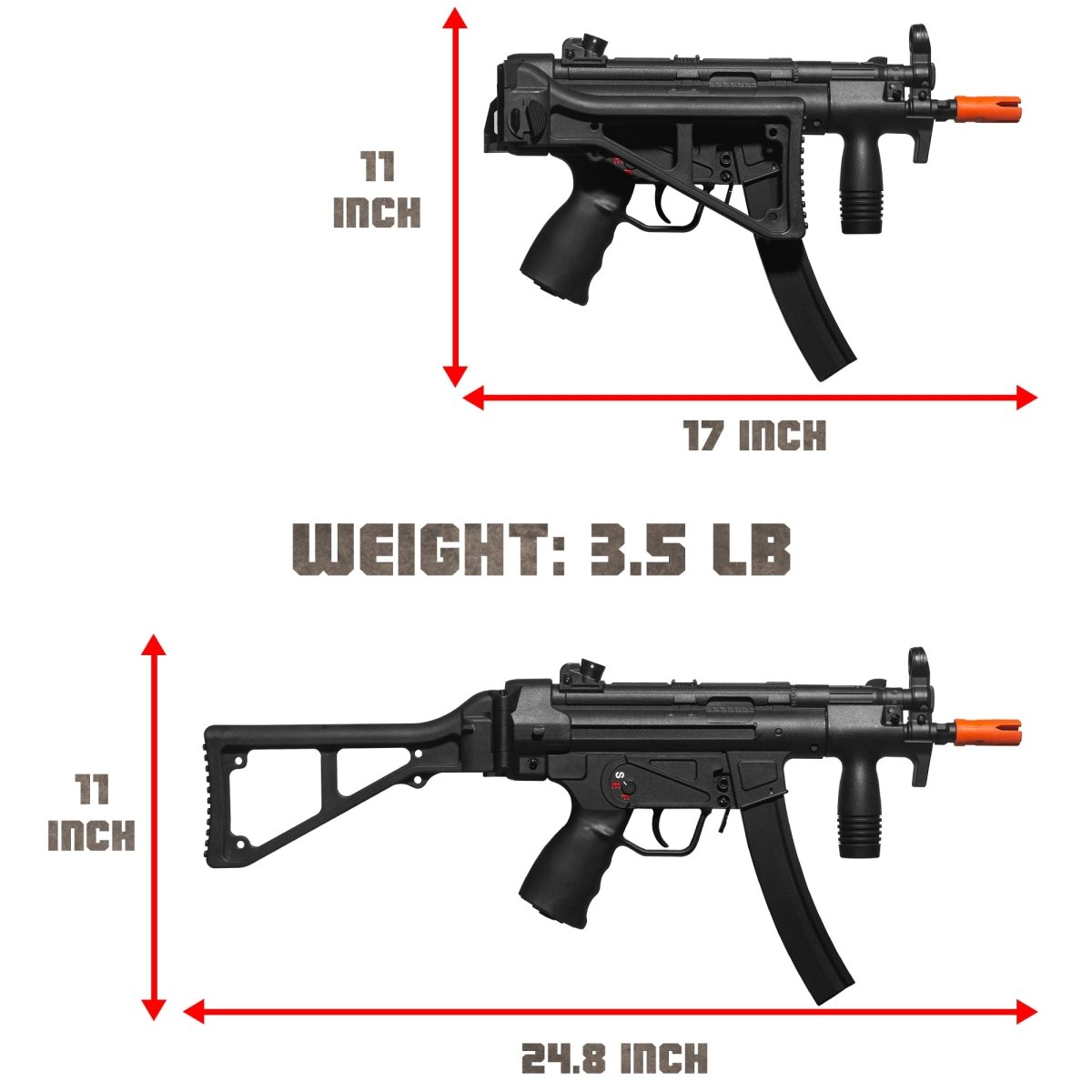 EMERBU Modified MP5K PDW Splatter Gel Ball Blaster Gun(Black)
