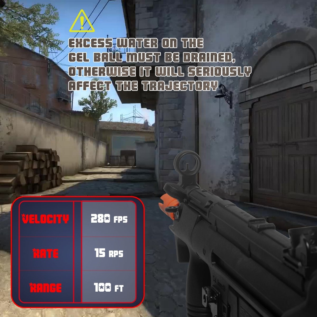 EMERBU Modified MP5K PDW Splatter Gel Ball Blaster Gun(Black) - EMERBUtoysEMERBUtoys