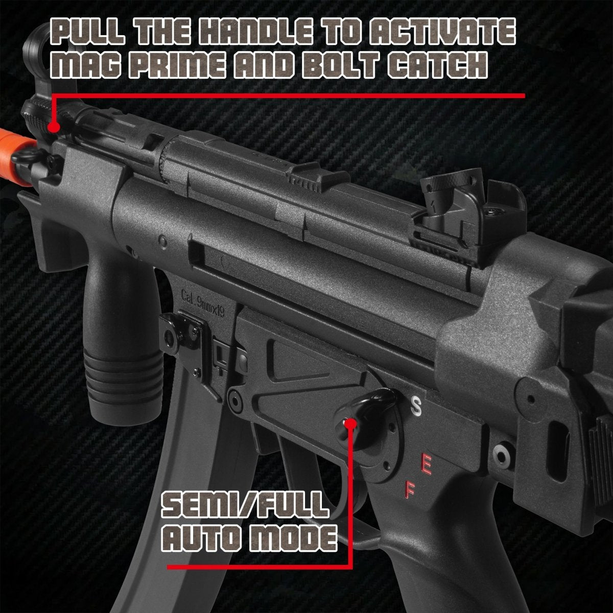 EMERBU Modified MP5K PDW Splatter Gel Ball Blaster Gun(Black) - EMERBUtoysEMERBUtoys