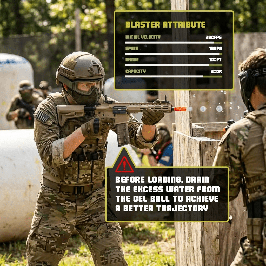 EMERBU Modified N4 Splatter Gel Ball Blaster Gun(Tan) - EMERBUtoysEMERBUtoys