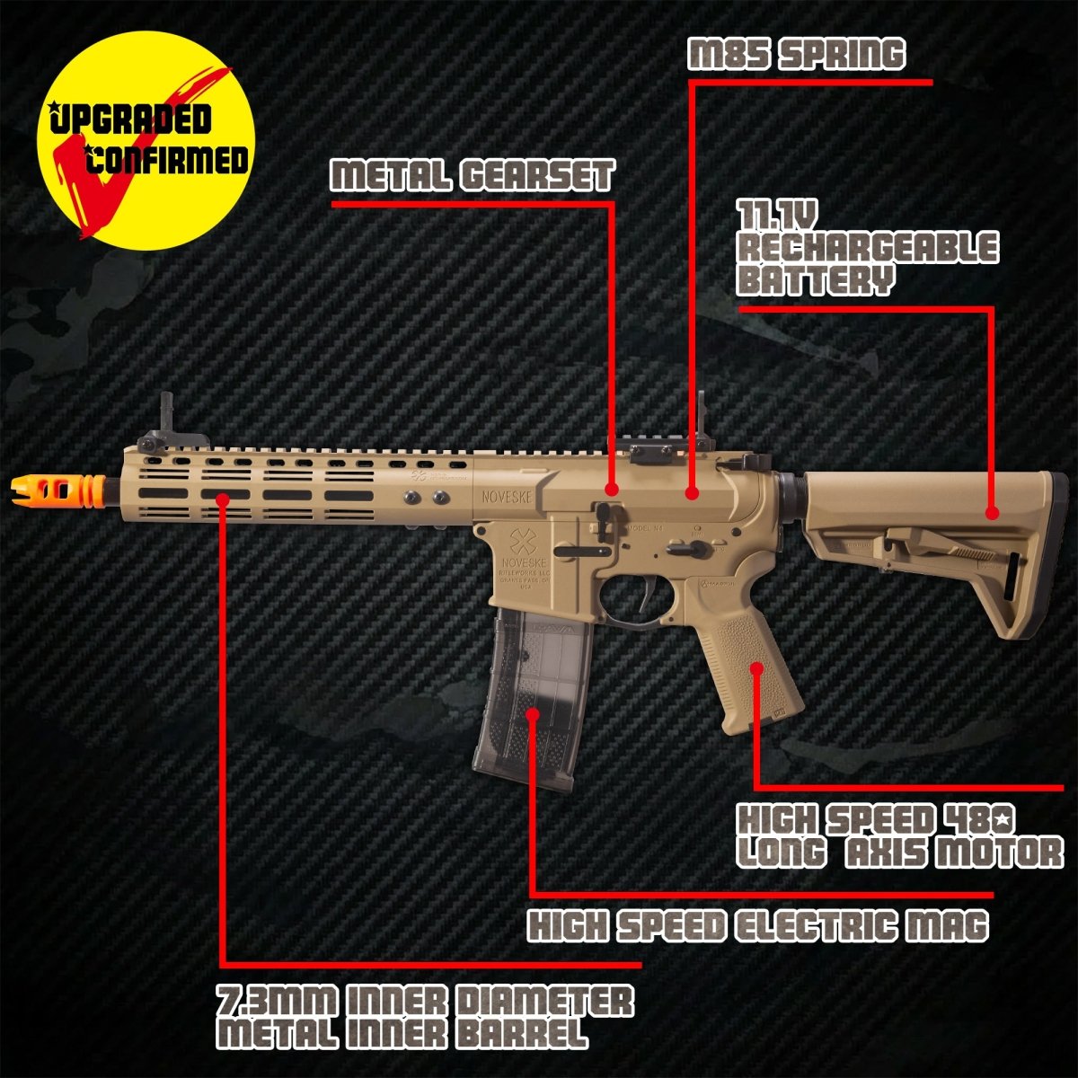 EMERBU Modified N4 Splatter Gel Ball Blaster Gun(Tan) - EMERBUtoysEMERBUtoys